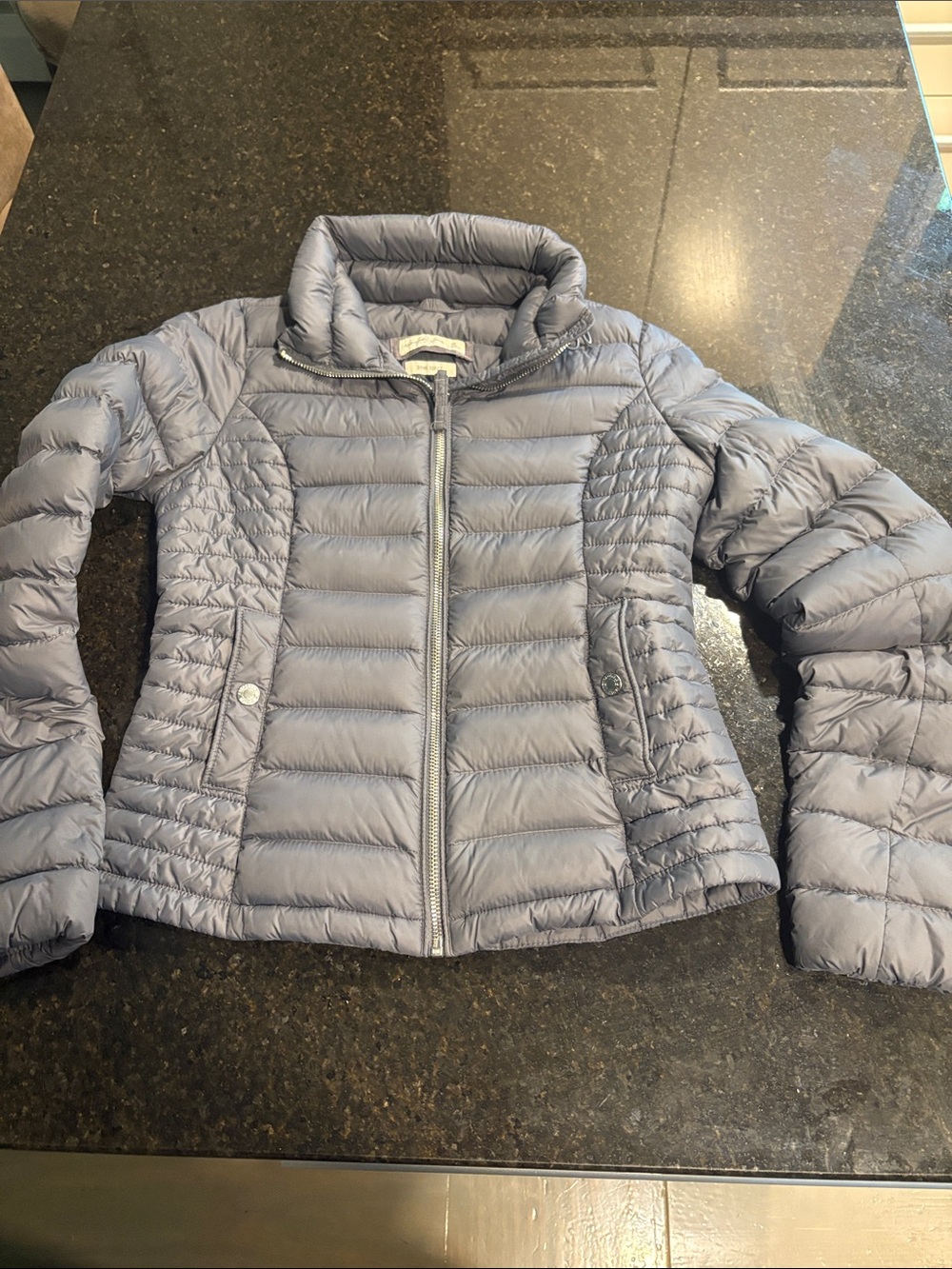 Abercrombie & Fitch Light Blue Quilted Packable Puffer Jacket - Women